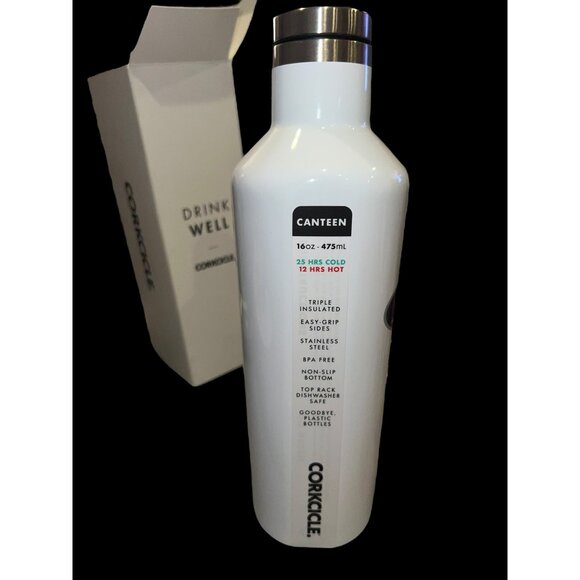 New Corkcicle 16 OZ White Canteen Stainless Steel‎ With Company Logo Drink Well - Picture 8 of 8